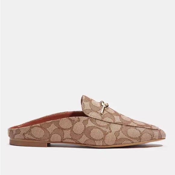 Coach Sienna Slide in Khaki/Saddle - Picture 2 of 3